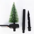 Solar outdoor Christmas tree garden light with snowy green leaves and solar panel kit - Plastic Christmas Tree