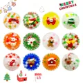 Set of 12 Christmas stress balls with internal Santa and reindeer figures in clear TPR - Christmas Stress Relief Ball