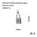 Silver star lock pendant in rhodium-plated copper for DIY jewelry making - Silver Star Lock D-2