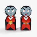 Coffrets cadeaux bonbons Halloween vampire avec designs Dracula citrouille et lune - Vampire / 7x7x7cm