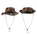 Two outdoor camouflage boonie hats showing different angles for sun protection - Dark Brown Green Jungle Camo