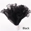 Pleated wavy tulle mesh flower wrapping paper in black finish for bouquets - Pleated Wave Mesh - Black / 28cm*4 Yards/Pack