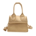 Detailansicht der goldenen Mini-Handtasche mit Metallic-Finish und verstellbarem Riemen - Gold