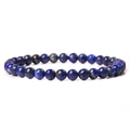 Deep blue natural lapis lazuli stone beaded bracelet with golden pyrite flecks - Lapis Lazuli