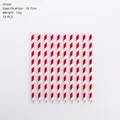 Red and white striped paper straws 10pcs set for Independence Day party decorations - Red Straws 10PCS