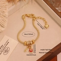 Bracciale a catena serpente placcato oro 18K con chitarra rossa e note musicali - Stile Chitarra Rossa e Nota Musicale (3# Chitarra)