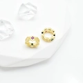 Anillo dorado con diseño de polígono y cristales de colores en soporte minimalista - 8mm(Agujero 5mm) / Dorado