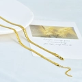 Minimalist 18k gold plated stainless steel snake chain necklace with lobster clasp for women - Snake Bone Chain (X272) / Gold