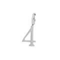 Sleek silver stainless steel number 4 pendant DIY accessory in high polished finish - Number 4 / Silver