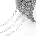 Silver 304 stainless steel O-chain roll for DIY jewelry making and necklace crafting - 6mm Width 0.6 Wire Dia / Steel