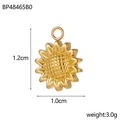 Detailed view of golden sunflower pendant with dimensions 1.2cm x 1.0cm and weight 3.0g - Sunflower-Gold