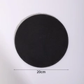Minimalist 20cm round black slate jewelry tray with natural stone texture and rough edges - Round 20cm