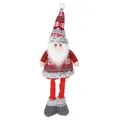 Dettaglio delle gambe estensibili di uno gnomo di Natale con cappello in maglia - Babbo Natale