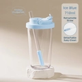 710ml Tritan boba cup in ice blue with telescopic wide straw for bubble tea - 24oz / Ice Blue