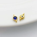 14K gold filled round pendant with dark blue zircon stone for DIY jewelry making - Double Loop 4*8mm / Sapphire Blue