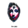 Gothic temporary tattoo sticker TH-283 featuring a multi-eyed woman and spider webs - Th-283 / 210*148mm