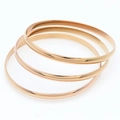 Three-piece rose gold plated stainless steel bangles set with polished mirror finish - Width 8mm Inner Diameter 60mm / [3 Rings] Rose Gold