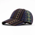Ethnic knit baseball cap featuring colorful vintage stripes and geometric patterns - Multicolor 4