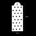 Star pattern stencil for cake decorating, rectangular white plastic mold 39x15cm - No. 19 - Regular Star