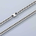 Titanium steel curb chain necklace with polished finish and lobster clasp closure - 45cm / 6mm Sun Buckle