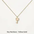 Halskette aus S925 Sterlingsilber mit Schlüsselanhänger und Diamanten in Gold-Finish - Schlüssel / Gold