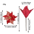 Sparkling red artificial poinsettia flower for Christmas tree with golden glitter finish - Red
