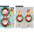 Christmas static window stickers featuring Santa, reindeer, and snowman designs, 60x90cm size - AMJ950AB Christmas Wreath Style