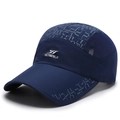 Gorra de béisbol azul oscuro transpirable con estampado gris y logo blanco - Ajustable / Azul marino
