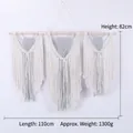 Bohemian macramé wall hanging in cream, grey, and mint green colors, 110x82cm - Green and Grey Tri-Color Decor