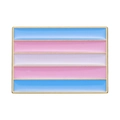 Transgender pride flag rectangular enamel badge with gold trim and pastel stripes - Transgender Rectangular Flag