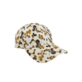 White baseball cap with brown floral print and curved brim in a stylish design - One Size Adjustable / 6# (White Brown Floral)