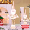 Weihnachtsmann-Plüschfigur in Champagner-Gold mit ausziehbaren Beinen, Höhe 52 bis 68 cm - Weihnachtsmann / Mittel 68CM