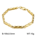 Golden stainless steel twisted rope chain bracelet with lobster clasp 190x3.5mm - Gold Bracelet 190x3.5mm(KB148087-Z)