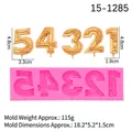Pink silicone number mold 1-5 for cake decorating chocolate and fondant crafts - Numbers 1-5 / Pink