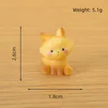 Miniature resin fox figurine in orange sitting pose measuring 2.6cm high for DIY micro landscapes - Sitting Fox