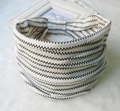 Bohemian elastic headband with black zigzag wave pattern on cream fabric background - 30-Beige Black Wave
