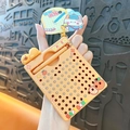 Orange Capybara magnetic bead drawing board keychain fun stress-relief toy for bags - Coffee Capybara Style