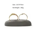 Gray velvet jewelry display stand for bracelets, size 19.5x6x4cm with premium texture - EC04012 Flexible Bracelet Holder Grey