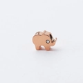 Minimalistischer Elefanten-Charm in Roségold mit Kristall für DIY-Schmuckherstellung - 6*8mm Elefant Perle mit kleinem Loch / Roségold (Räumungspreis)