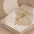 Elegant gold C-shaped block earrings with snake chain tassels on natural stone base - Gold Snake Bone Chain Hoop Drop Earrings