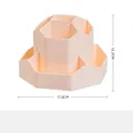 Cream large capacity stationery organizer with 17.8cm fixed non-rotating base - Non-Rotating / Pink