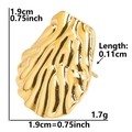 Detailed view of golden leaf earrings with dimensions 1.9cm and weight 1.7g - Wavy Texture-Gold