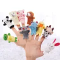 10-piece animal plush finger puppet set including panda and bunny for early education - 10 Pieces Set
