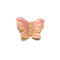 Pink enamel butterfly charm with gold plating for DIY jewelry making and crafts - Peach-Butterfly