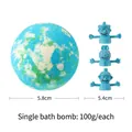 Blue-green planet bath bomb 100g with cute blue cartoon finger toy for kids - 100g Finger Toy (Grape Seed)