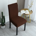 Elastic dark brown textured fabric chair cover for dining room home furniture protection - General Specification / Dark Coffee