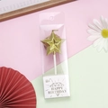 Creative gold star shaped birthday candle with stick in transparent retail packaging - Gold Diamond Star Candle