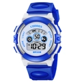 Orologio sportivo digitale per bambini impermeabile con display luminoso blu e bianco - Blu