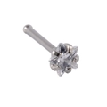 Surgical steel nose stud with a brilliant star-shaped cubic zirconia gemstone - 0.8x7x3mm / Silver Straight Bar Star Clear Zircon