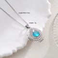 Collana con ciondolo a goccia in zirconia blu e catena in argento scintillante - Blu lago